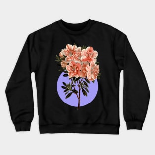 Blue and pink azalea design Crewneck Sweatshirt